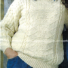 Crew or V Neck Textured Sweater with Dropped Shoulders - Image 2