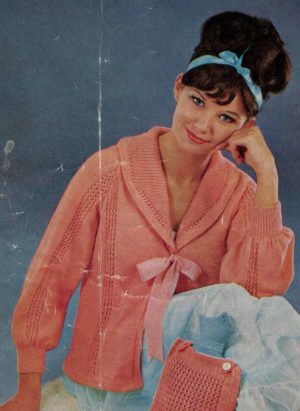 Robin 1197 - Bed Jacket with matching Bootees and Hot Water bottle cover