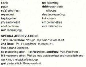 Robin 14996 - Baby's Dress, Bonnet & Bootees - Abbreviations