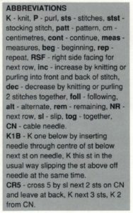 Crucci 473 - Child's Crew Neck Sweater - Abbreviations
