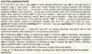 Sirdar 7370 - Lady's Jumper - Abbreviations