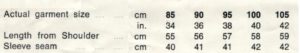 Villawool L517 - Lady's Jumper - Measurements