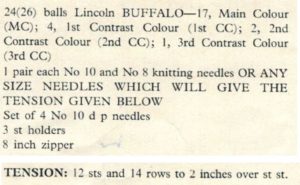 Lincoln 2501 - Lady's Jumper - Materials