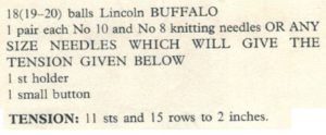 Lincoln 2507 - Lady's Jumper - Materials