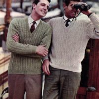 P&B Wools 1198 - Man's rib and cable jumper