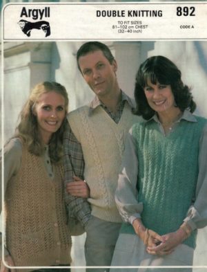 Argyll 892 - Double Knitting - Lady's & Men's Waistcoats