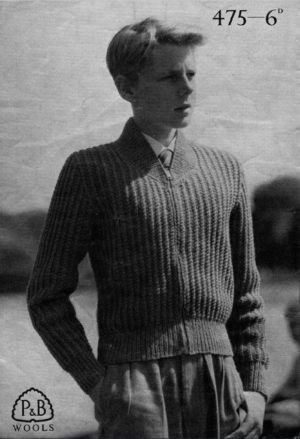 P&B Wools 475 - Zipper jacket and sweater for young men in their teens - Image 3