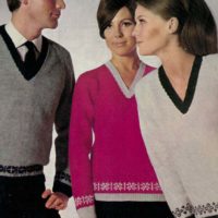 Patons 9699 - Sweater with Fair Isle border