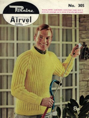 Crew neck sweater using Pennine Airvel double knitting
