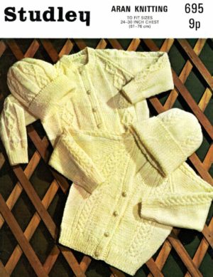 Studley 695 - Baby Cardigans with matching hats
