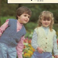Toddlers' Waistcoats in Aran and D.K.