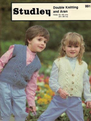 Toddlers' Waistcoats in Aran and D.K.