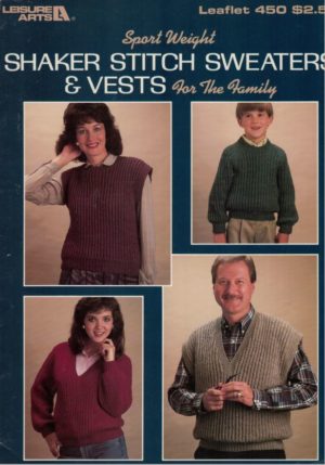 Shaker Stitch Sweaters & Vests for all the family - Leisure Arts Leaflet 450