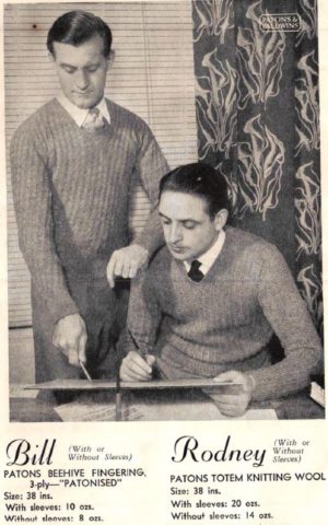 Patons Knitting Book R3 - Mens 1940s Knitting Patterns for Fair isle sweaters vests and cardigans - Image 12
