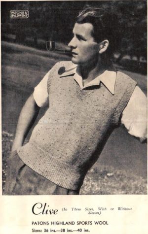 Patons Knitting Book R3 - Mens 1940s Knitting Patterns for Fair isle sweaters vests and cardigans - Image 20