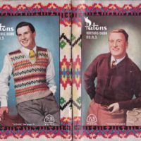 Patons Knitting Book R3 - Mens 1940s Knitting Patterns for Fair isle sweaters vests and cardigans