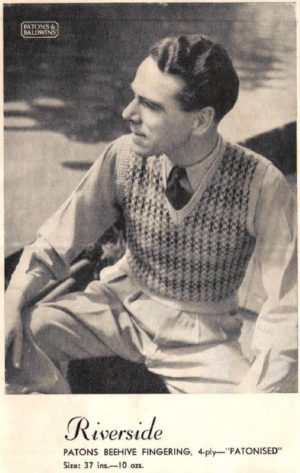 Patons Knitting Book R3 - Mens 1940s Knitting Patterns for Fair isle sweaters vests and cardigans - Image 13
