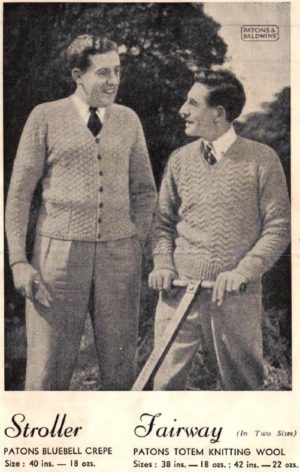 Patons Knitting Book R3 - Mens 1940s Knitting Patterns for Fair isle sweaters vests and cardigans - Image 15