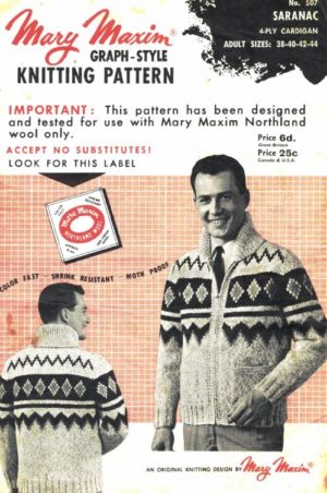 Mary Maxim Saranac No 507 - Man's Cardigan