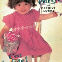 Patons 455 - Its a Party in Beehive Astra - Her Special Day. Lovely little knitted party dress