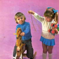 Cleckheaton 64 - Trio Knits - Child's Jumper and Cardigan