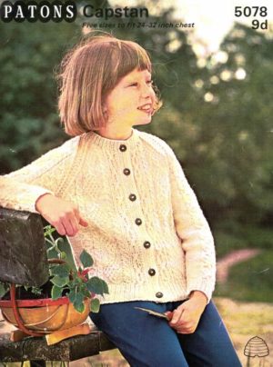 Patons 5078 - Capstan Aran Style Cardigan