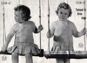 P&B Wools - Child's Twinset for ages two to seven