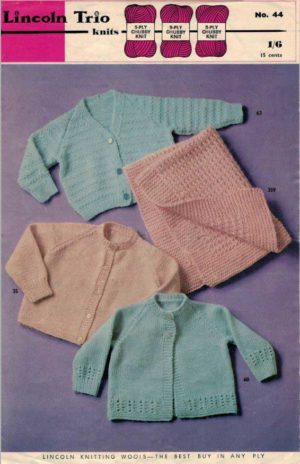 Lincoln Trio Knits No 44 - Cardigans and Pram Cover