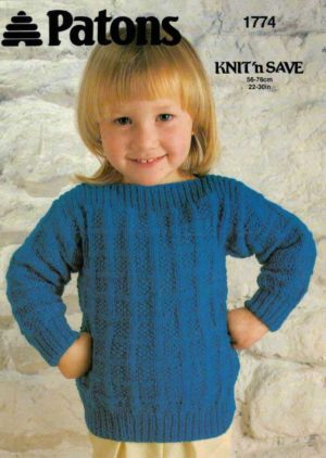 Patons 1774 - Child's Slash Neck Jumper