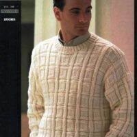 Crucci 248 - Crew Neck Sweater with Stocking Stitch Squares
