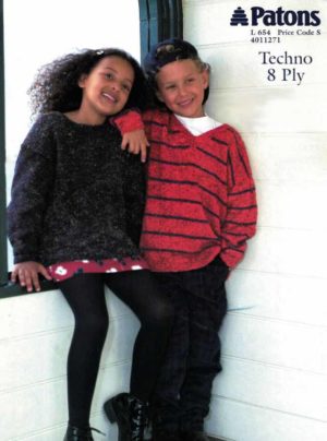 Patons L654 - Child's V Neck or Round Neck Jumper