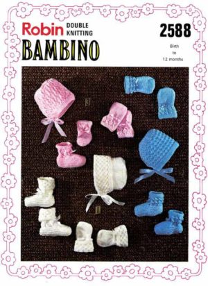 Robin 2588 - Bonnets, Mittens and Bootees