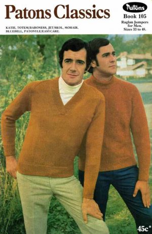 Patons 105 - Raglan Jumpers for Men