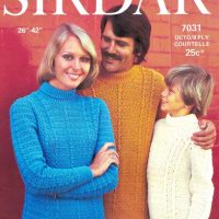 Sirdar 7031 - Family Crochet Sweater with Knitted Bands