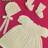 Spinning Wheel 552 - Frock, Bonnet and Bootees for 3-9 months
