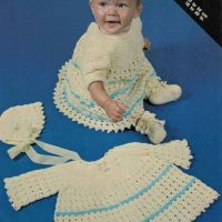 Villawool L558 - Dress, Matinee Jacket, Bonnet and Booties