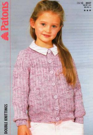 Patons 3037 - Crew Neck Cardigan