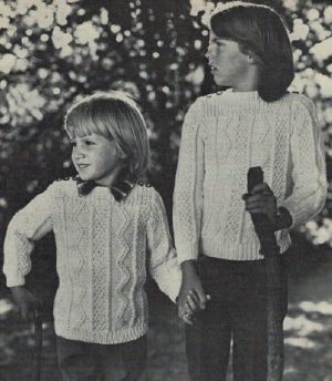 Patons 451 - Arans in jet - gallery image - 4 boy girl jumper