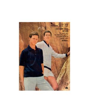 Patons 721 easy-giong knits for men - front cover - shirt 7216 and jumper 7217