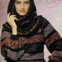 Patons 727 - on Broadway - front cover - 1 Ladys overstyle with optional cowl collar