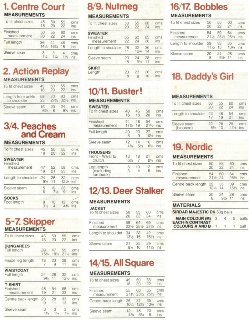 Sirdar 113 - Stepping out - measurements