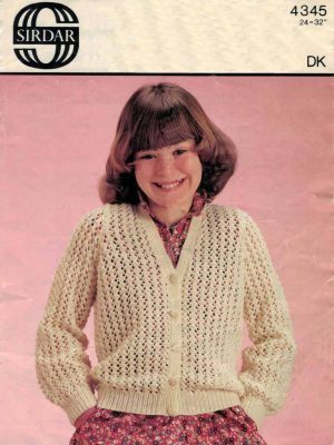 Sirdar 4345 - girls cardigan - product image - front cover