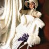 Peter Pan 25 year celebrations - gi - T173 - crochet matinee jacket shawl and bonnet