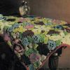 WW 1972 Afghans - gi - flower mosaic rug
