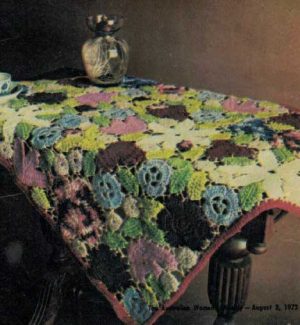 WW 1972 Afghans - gi - flower mosaic rug