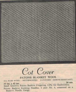 Patons Knitting Book R 21 - cot cover