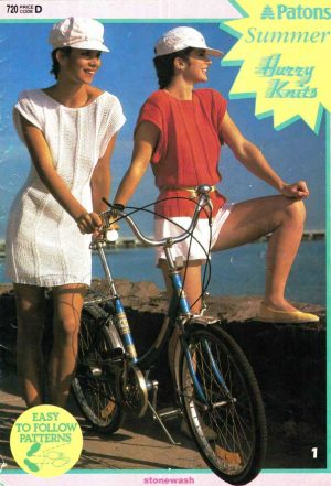 Patons 720 - Summer Hurry Knits - pi - front cover - 1 ladys dress or jumper