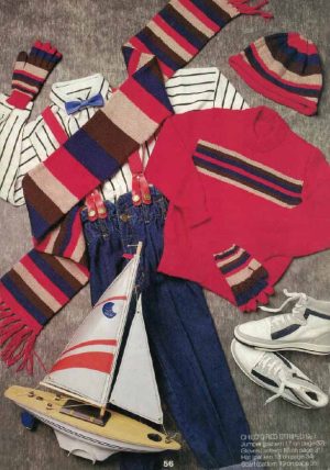 Patons 820 - Family Coordinates - Childs red striped set