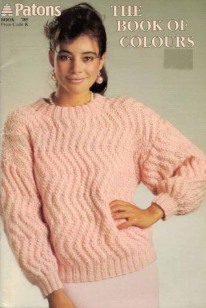 Patons 785 - the book of colours - front cover - 2 think pink jumper