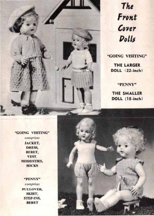 Patons C13 - Dolls Clothes - Going Visiting and Penny 22 and 18 inch dolls